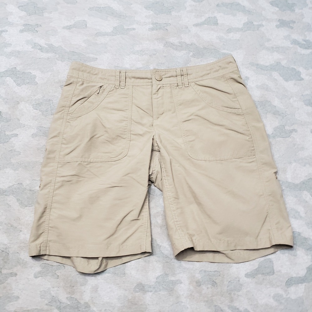 The North Face Shorts Womens 8 Tan Hiking Outdoor Pockets Trail Camp